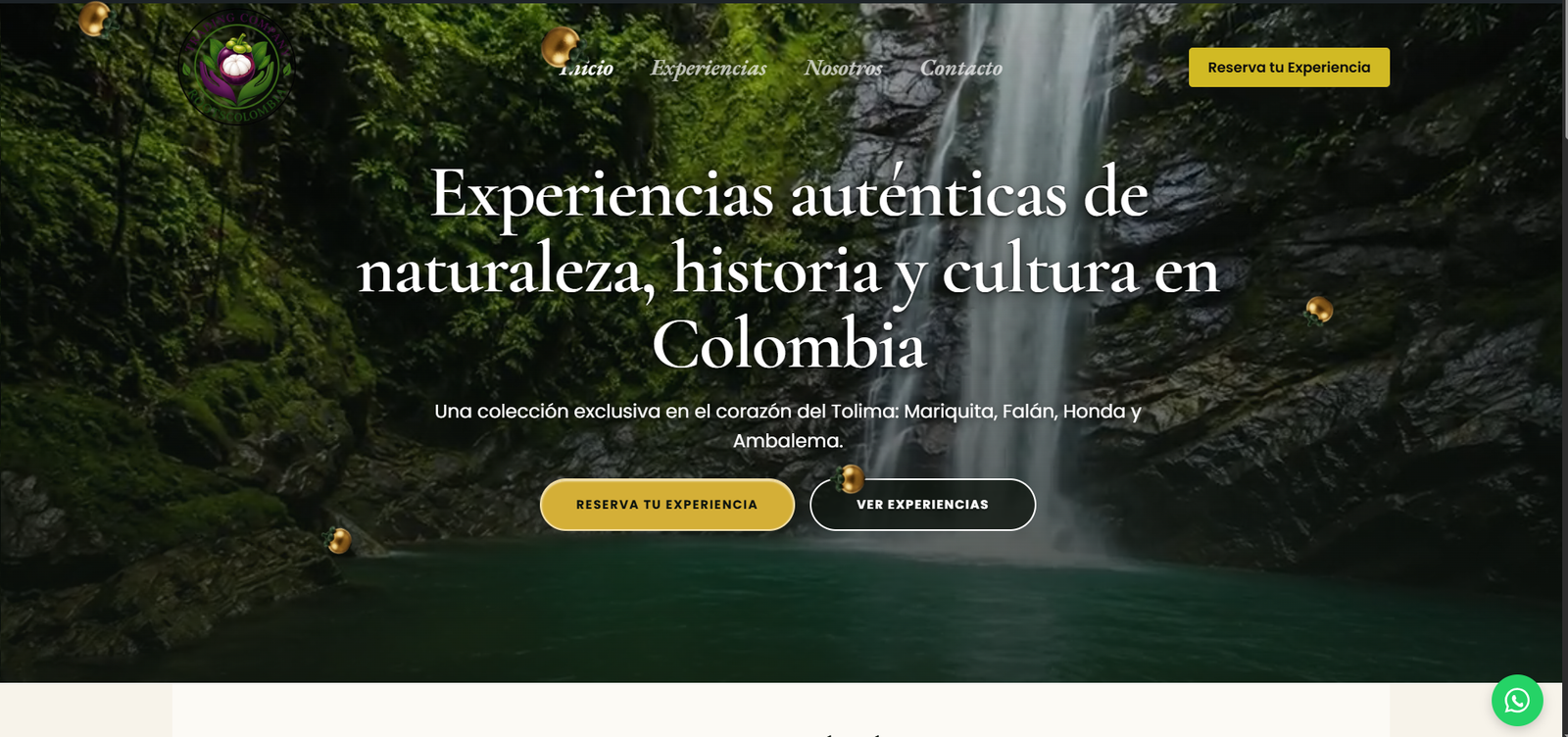 Diseño de página web turística para Roots Colombia
